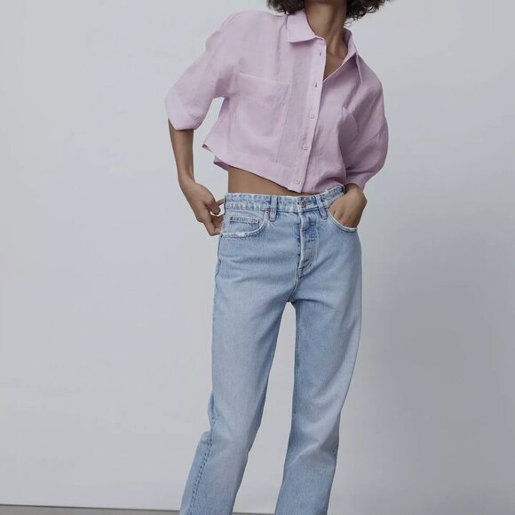 Zara Flowy Shirt with Pockets, Size S NEW WITH TAG! - Picture 3 of 10